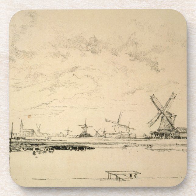Sketch of Windmills Drink Coaster (Front)