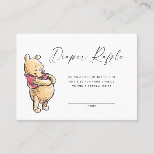 Sketch Pooh Diaper Raffle Insert Card