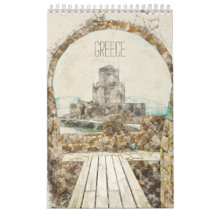 Sketch‑Style Greece Calendar – Hand‑Drawn Greece