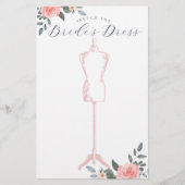 Sketch The Bride's Dress Bridal Shower Game (Front)