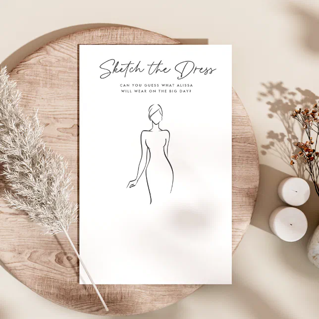 Sketch the Dress Bridal Shower Game | Zazzle