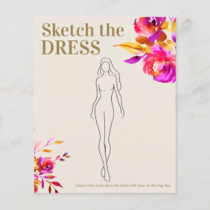 Sketch the dress Bridal Shower Game