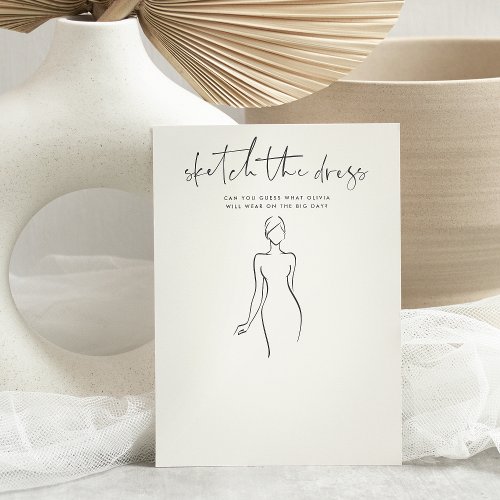 Sketch the Dress Printable Bridal Shower Game Card