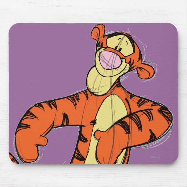 Sketch Tigger Mouse Pad (Front)
