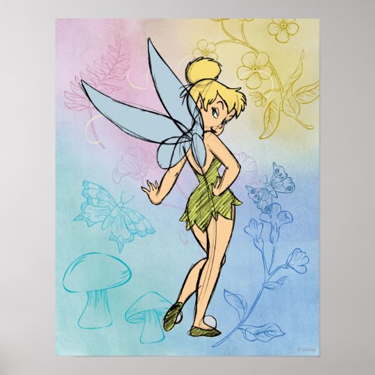 Sketch Tinker Bell 2 Poster | Zazzle.com