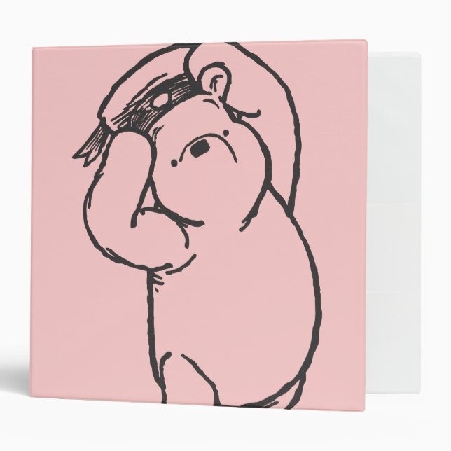 Sketch Winnie the Pooh 1 3 Ring Binder (Front/Inside)