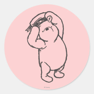 Sketch Winnie the Pooh 1 Classic Round Sticker