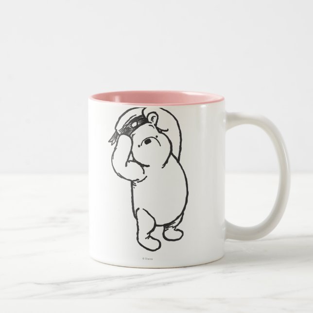 Sketch Winnie the Pooh 1 Two-Tone Coffee Mug (Right)