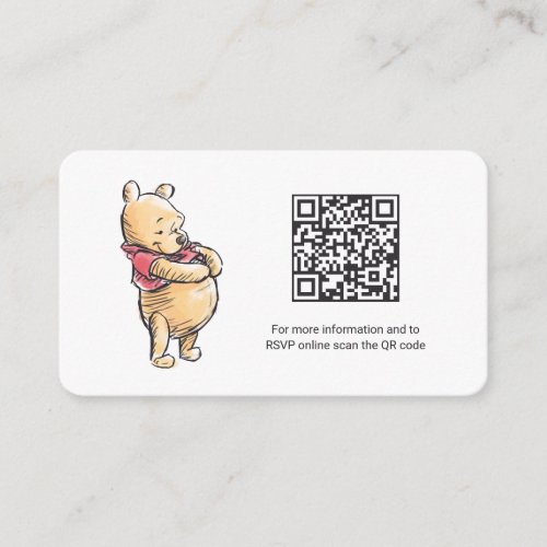 Sketch Winnie the Pooh  Baby Shower Gift Registry Enclosure Card