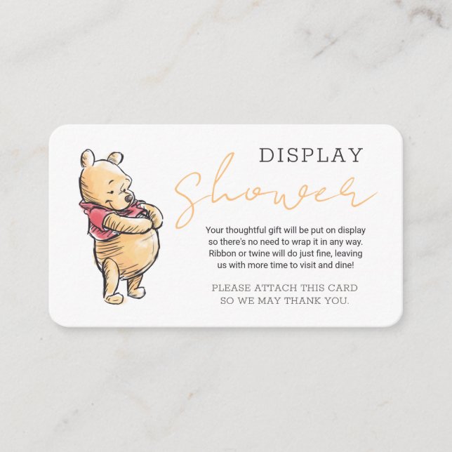 Sketch Winnie the Pooh Display No Wrap Enclosure Card (Front)