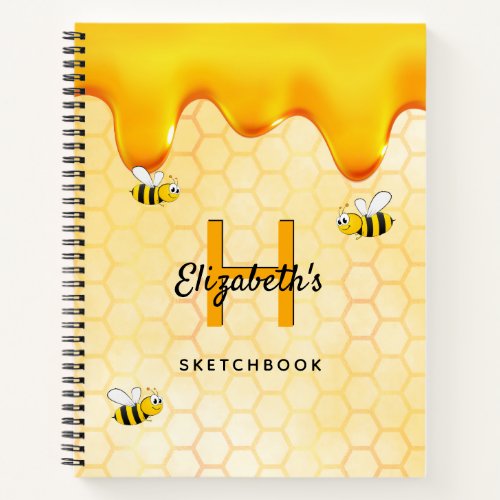 Sketchbook Bee honey dripping Notebook