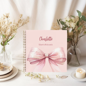 Sketchbook blush pink bow notebook