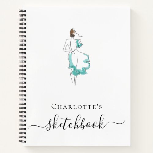 Sketchbook custom artwork monogram typography  notebook