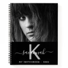Sketchbook custom photo black white monogram