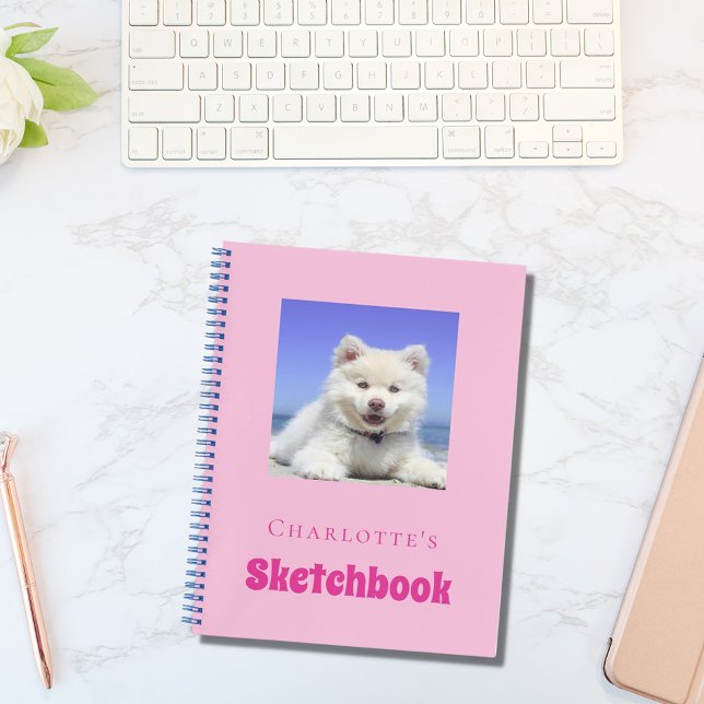 Sketchbook dog pet photo script pink girl notebook (Creator Uploaded)