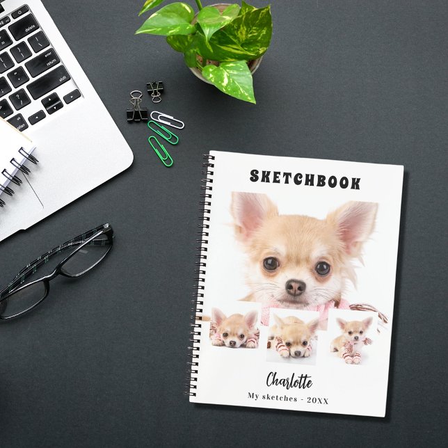 Sketchbook dog pet white photo collage notebook (Creator Uploaded)