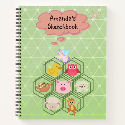 Sketchbook Featuring Cute Little Animals  Notebook