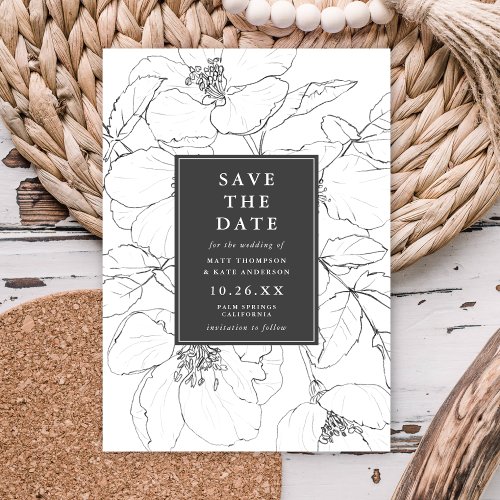 Sketchbook Florals SAVE THE DATE Announcement