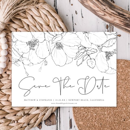 Sketchbook Florals SAVE THE DATE Announcement