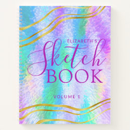 Sketchbook Iridescent Holographic Name Notebook