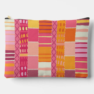Sketchbook Marks-Textured Multicoloured Stripes Accessory Pouch