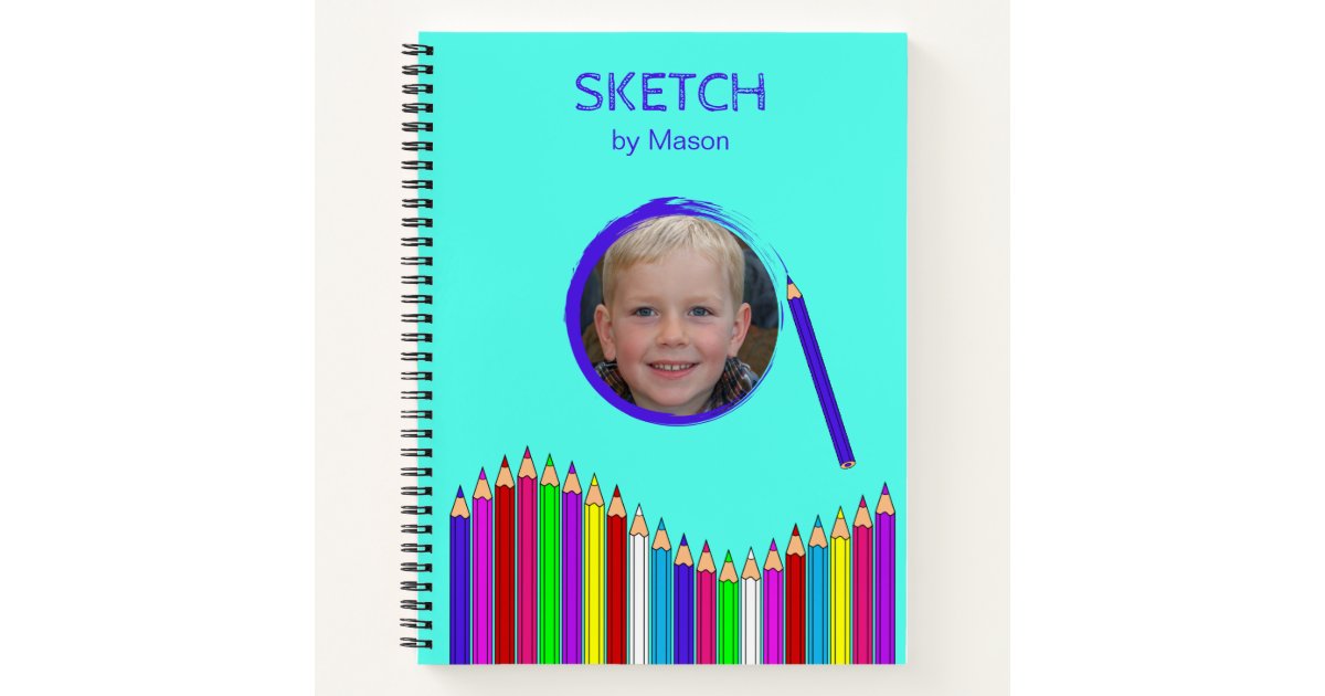 Personalized Blue Artist Sketchbook Notebook