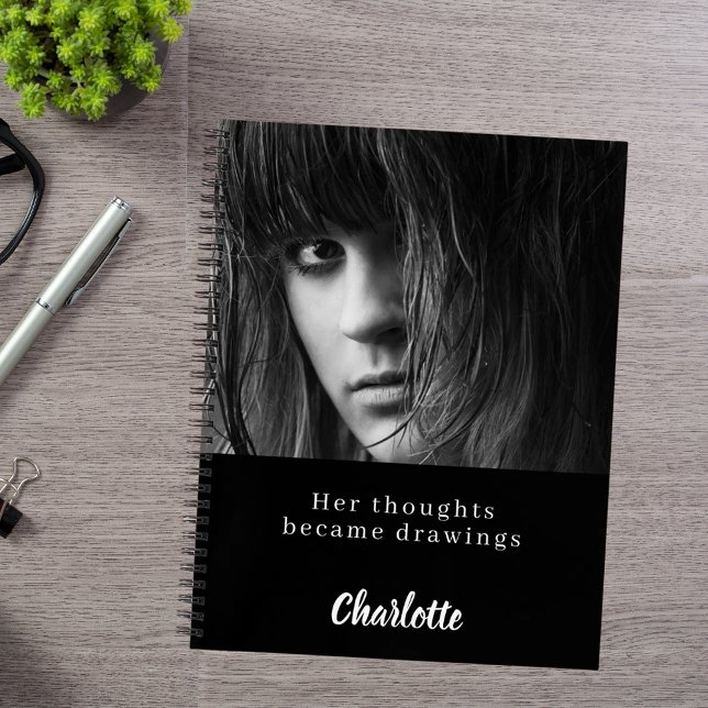 Sketchbook photo black white quote notebook (Creator Uploaded)