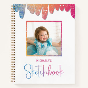 Sketchbook Photo Kids Children Typography Notebook