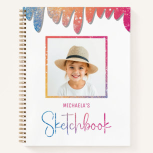 Sketchbook Photo Kids Children Typography Notebook