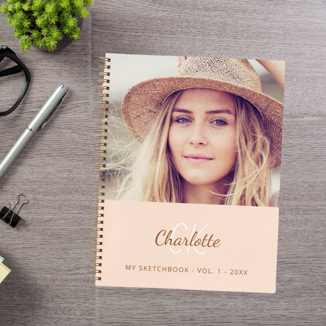 Sketchbook photo peach monogram notebook (Creator Uploaded)