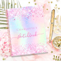 Personalized Elegant Pink Sketchbook Notebook, Zazzle