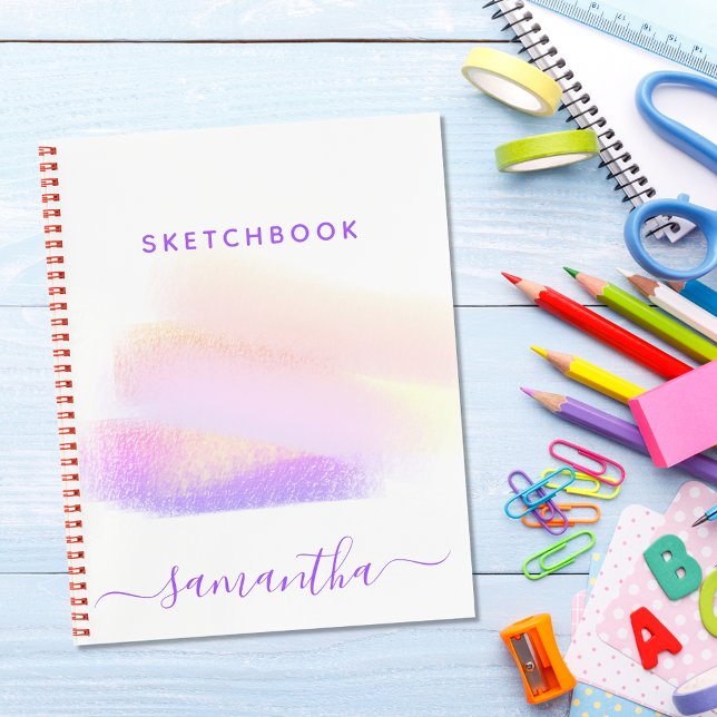 Sketchbook pink purple brushstrokes notebook (Creator Uploaded)