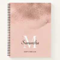 Personalized Elegant Pink Sketchbook Notebook, Zazzle