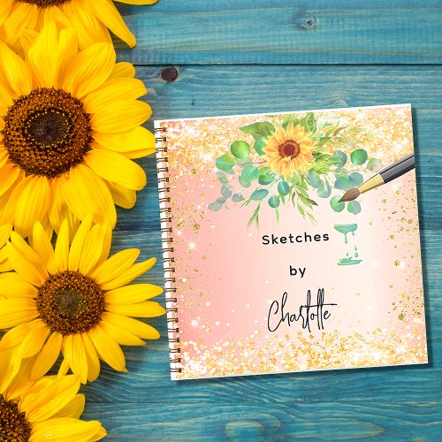 Sketchbook sunflowers floral paint notebook