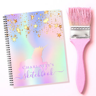 Aimee: Personalized Unicorn Sketchbook For Girls With Pink Name