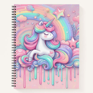 Sketchbook unicorn pink gold stars notebook