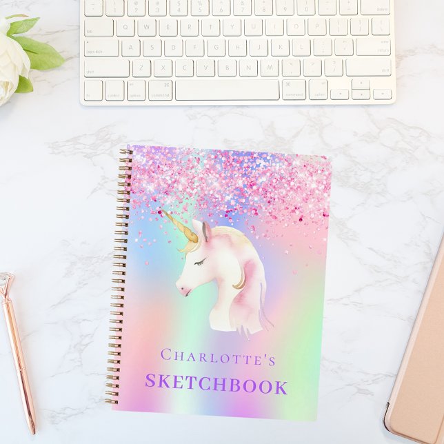 Sketchbook unicorn pink holographic notebook (Creator Uploaded)