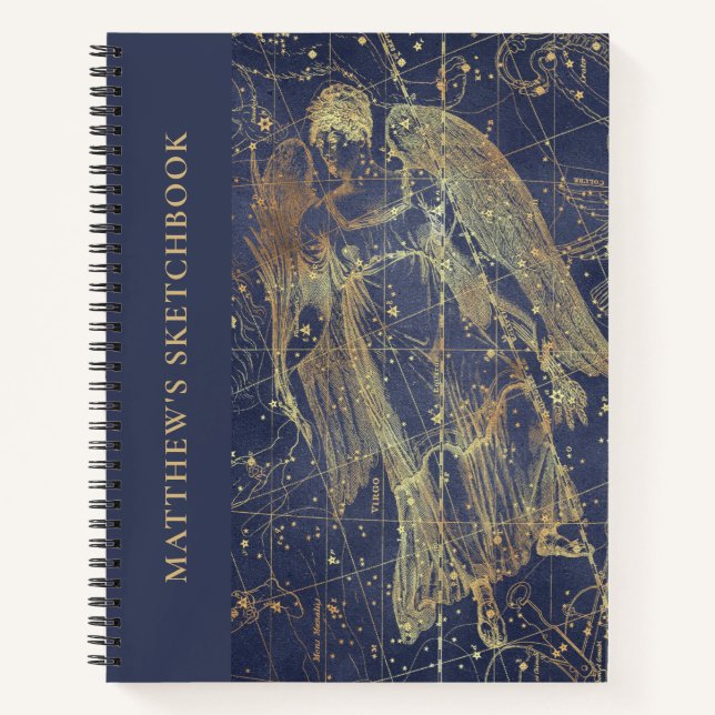  Sketchbook with Name Astrology Virgo Horoscope Notebook (Front)