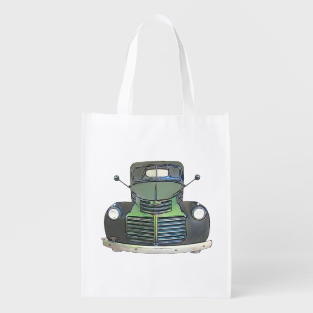 Sketched 1947 GMC Pickup Truck Shopping Bag (Front)