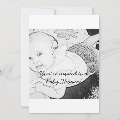 Sketched Baby Shower Invitation black print