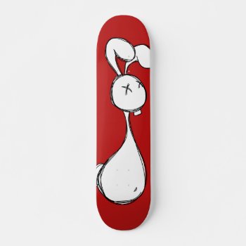 Sketched Bunny Skateboard Deck by LifeEmbellished at Zazzle