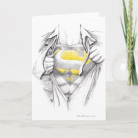Sketched Chest Superman Logo Card