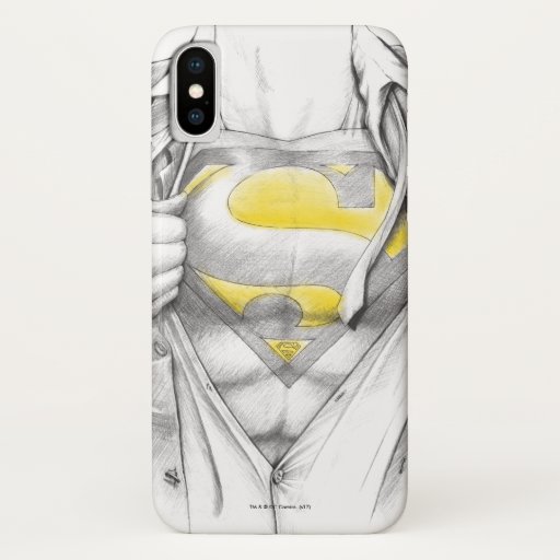 Sketched Chest Superman Logo iPhone X Case