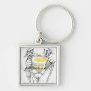 Sketched Chest Superman Logo Keychain