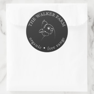 Sketched Chicken Farm Fresh Eggs Classic Round Sticker