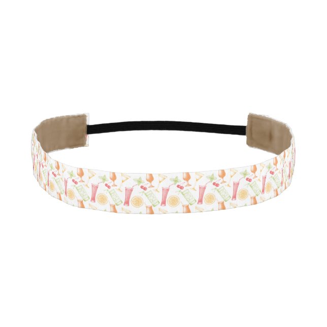 Sketched Cocktail Pattern Athletic Headband (Front)