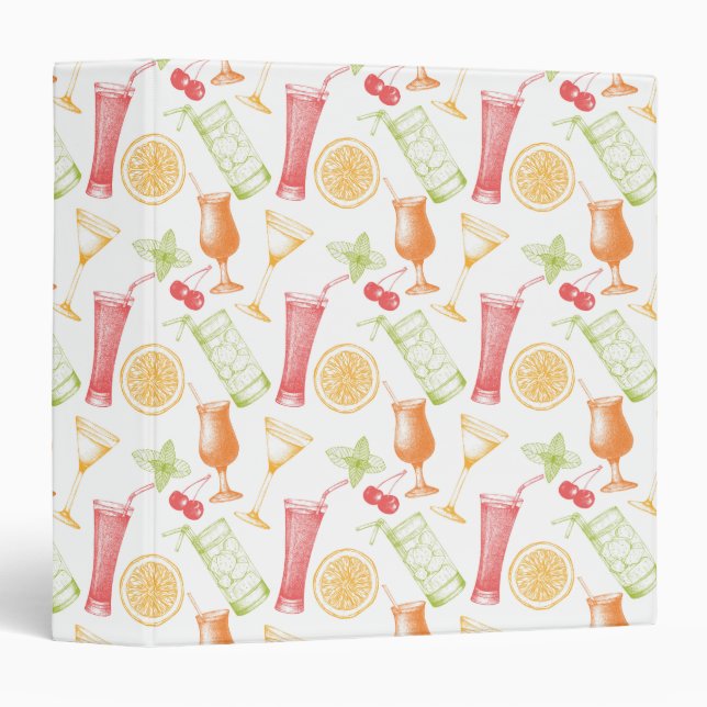 Sketched Cocktail Pattern Binder (Front/Spine)