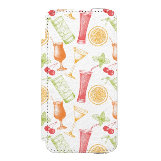 Sketched Cocktail Pattern Incipio iPhone Wallet Case (Folio Front)