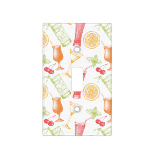 Sketched Cocktail Pattern Light Switch Cover