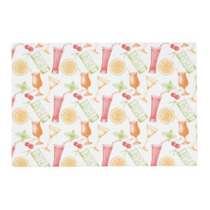 Sketched Cocktail Pattern Placemat